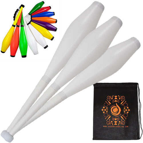 Set of 3 Juggle Dream Coloured Trainer Clubs and Bag