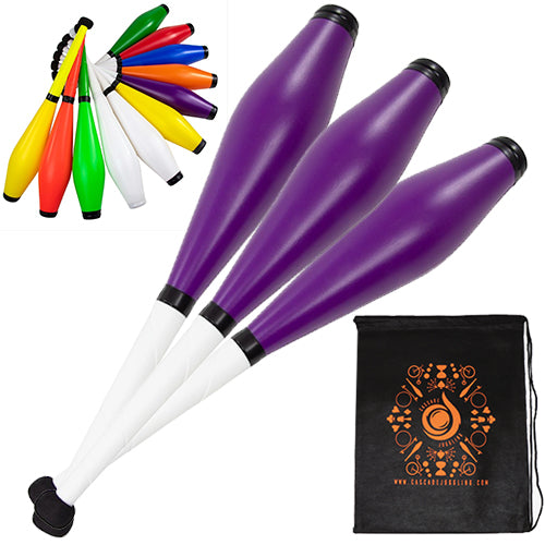 Set of 3 Juggle Dream Coloured Trainer Clubs and Bag