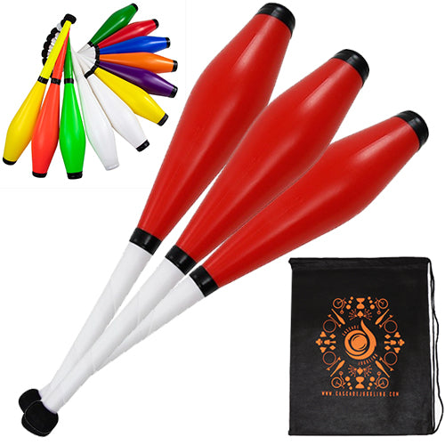 Set of 3 Juggle Dream Coloured Trainer Clubs and Bag
