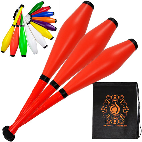 Set of 3 Juggle Dream Coloured Trainer Clubs and Bag