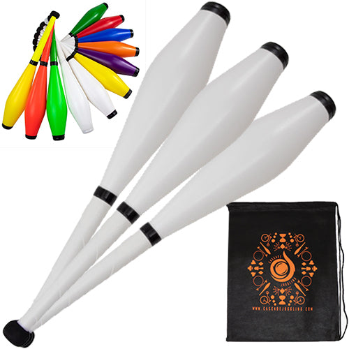 Set of 3 Juggle Dream Coloured Trainer Clubs and Bag