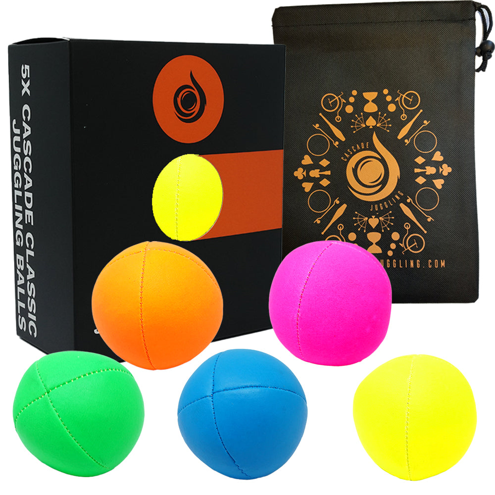 5 x Cascade Neon Classic Thud Juggling Ball Set